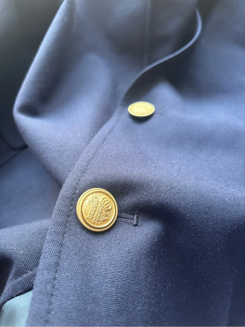 Vtg Retro 80s 90s David Taylor Sport Coat Blazer Gold Buttons 46S Academia Dad